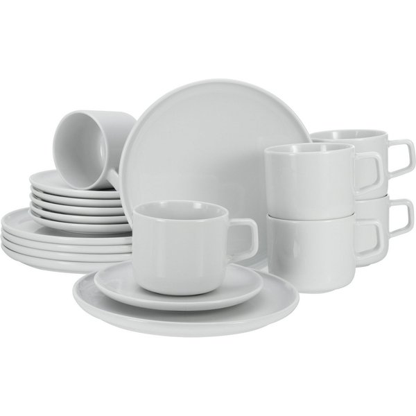 CreaTable Kaffeeservice Chef Collection (18-tlg), 6 Personen, Porzellan, Service, nordisches Design, 18 Teile, für 6 Personen