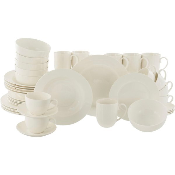CreaTable Kombiservice Fleur Royal, Kombi-Service 42-tlg (42-tlg), 6 Personen, Porzellan, Traditionelle Fahnenform