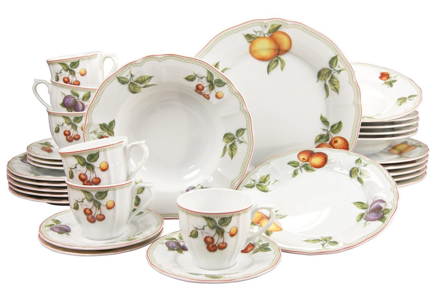 creaTable Kombiservice Geschirr-Set Flora Orchard (30-tlg), 6 Personen, Porzellan, Service, 30 Teile, für 6 Personen – Bild 2 von 5