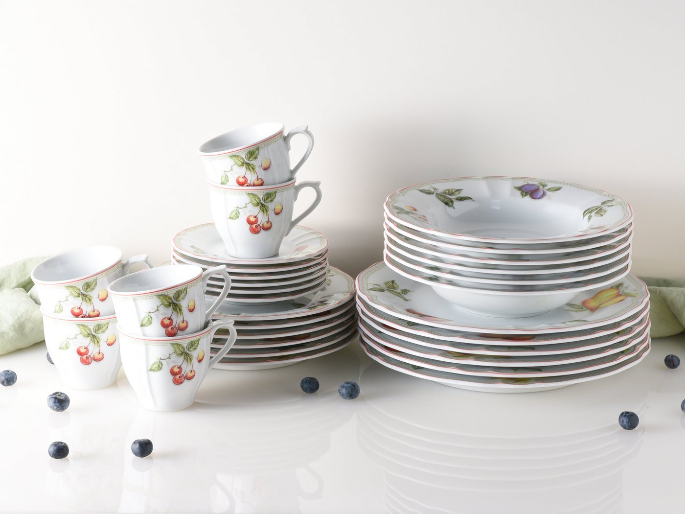creaTable Kombiservice Geschirr-Set Flora Orchard (30-tlg), 6 Personen, Porzellan, Service, 30 Teile, für 6 Personen – Bild 5 von 5