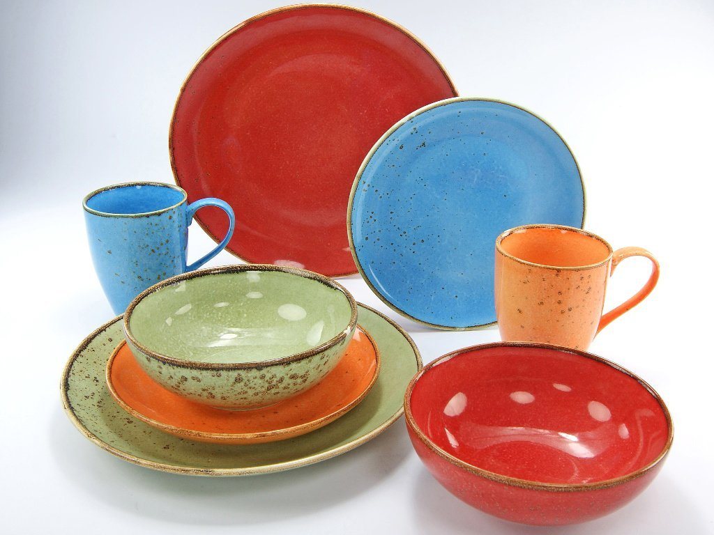 creaTable Kombiservice Geschirr-Set NATURE COLLECTION Summer (16-tlg), 4 Personen, Steinzeug, Service, Naturfarben mit Sprenkeln, 16 Teile, für 4 Personen – Bild 3 von 5