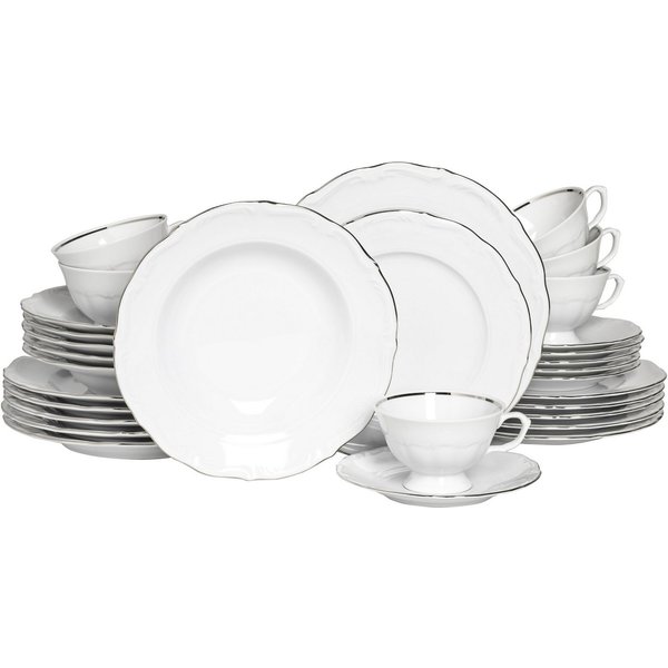 CreaTable Kombiservice Maria Theresia, Kombi-Service 30-tlg (30-tlg), 6 Personen, Porzellan, Traditionelle Porzellanform