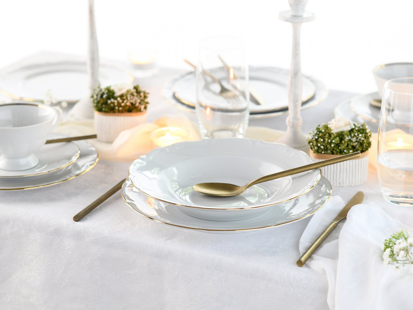 creaTable Kombiservice Maria Theresia, Kombi-Service 30-tlg (30-tlg), 6 Personen, Porzellan, Traditionelle Porzellanform – Bild 3 von 5