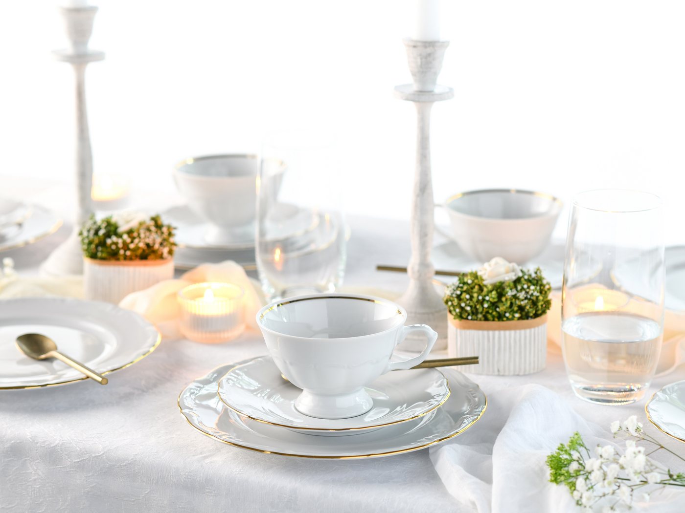 creaTable Kombiservice Maria Theresia, Kombi-Service 30-tlg (30-tlg), 6 Personen, Porzellan, Traditionelle Porzellanform – Bild 4 von 5