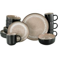 beige/schwarz, 16-tlg.