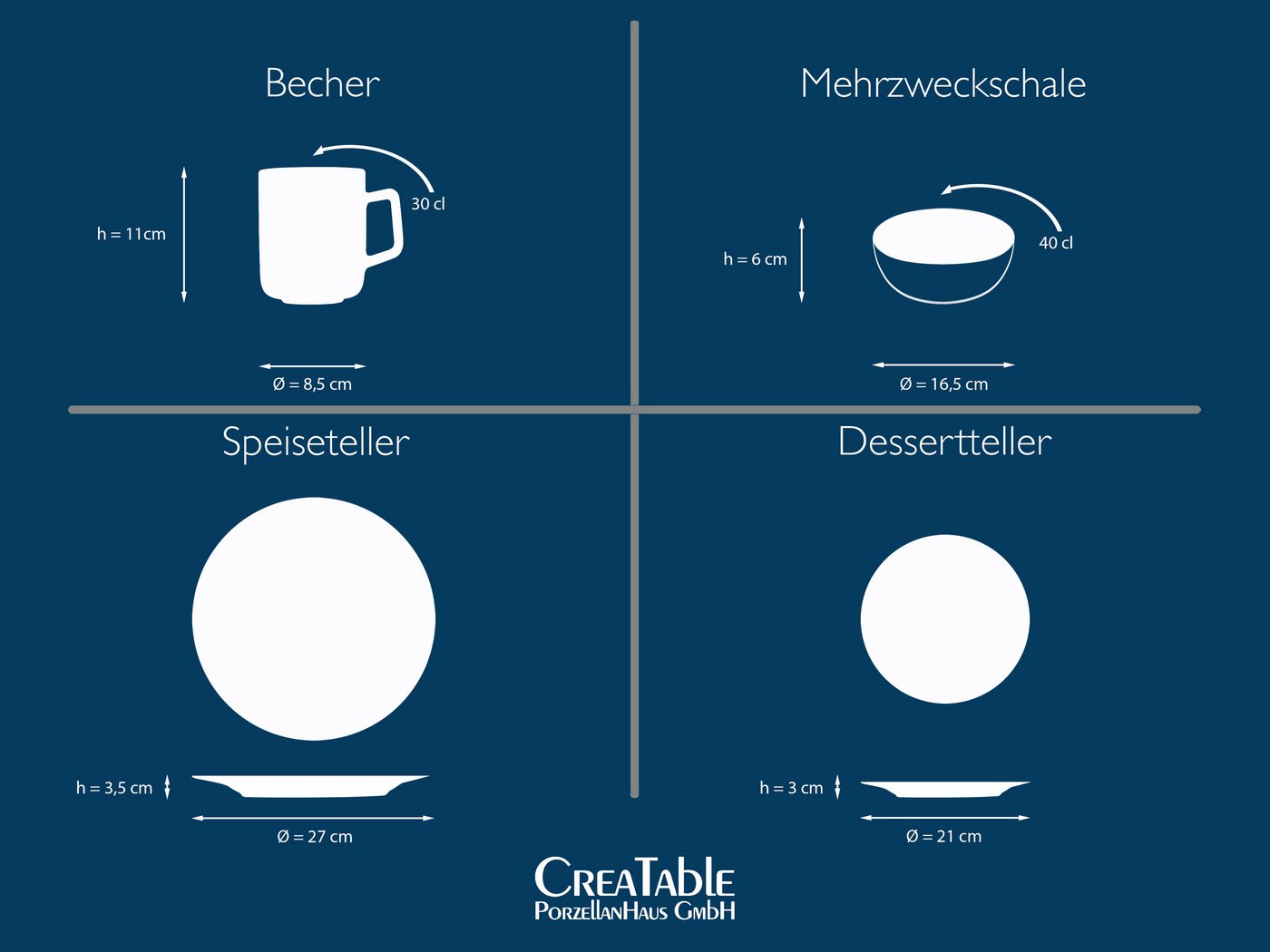 creaTable Kombiservice Reactive Nordic (32-tlg), 8 Personen, Steinzeug – Bild 2 von 3