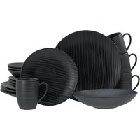 CREATABLE Kombiservice »Waves Black«, 16-teilig