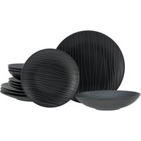 CREATABLE Kombiservice »Waves Black«, 12-teilig