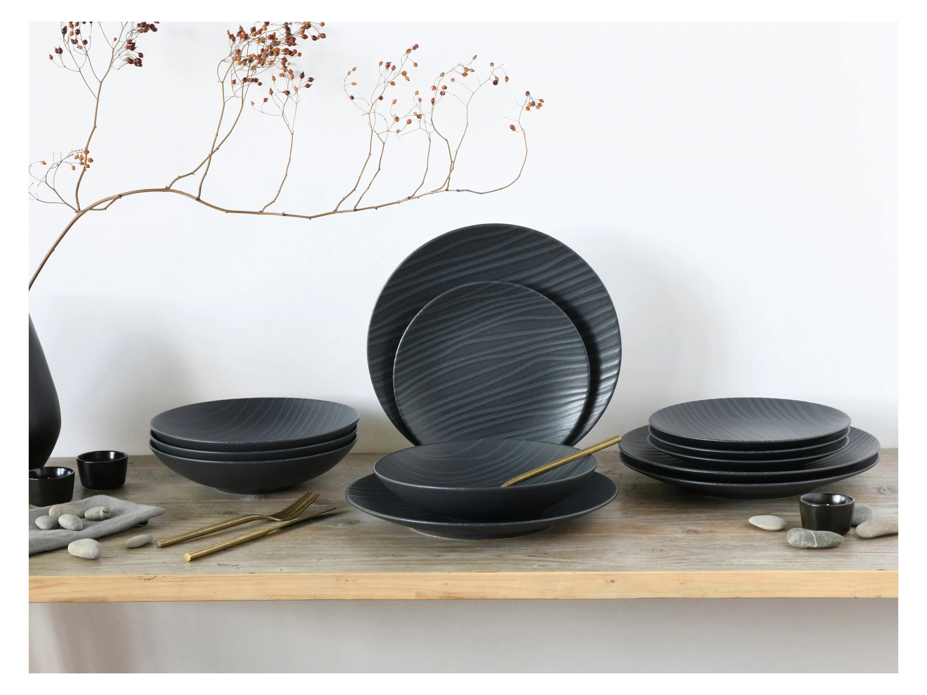 CREATABLE Kombiservice »Waves Black«, 12-teilig – Bild 2 von 4