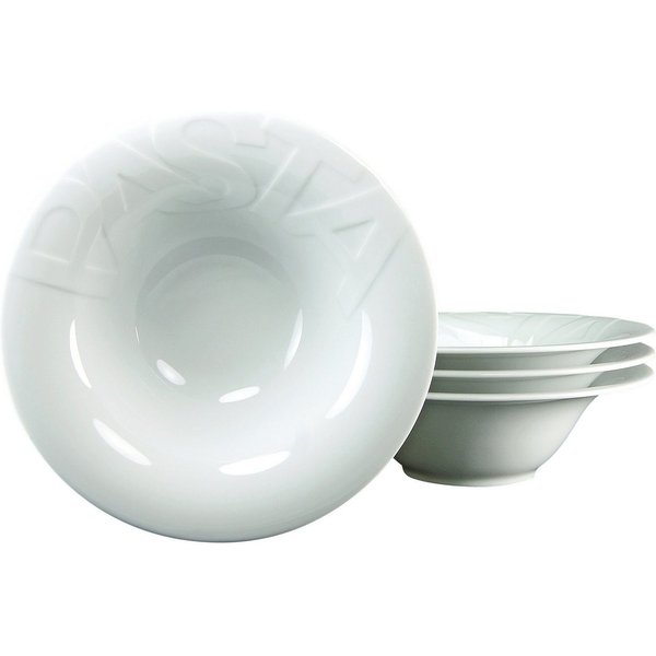 CreaTable Pastateller Essteller Gourmet, (4 St), Teller Set für 4 Personen, weiß, Porzellan,schwere Qualität
