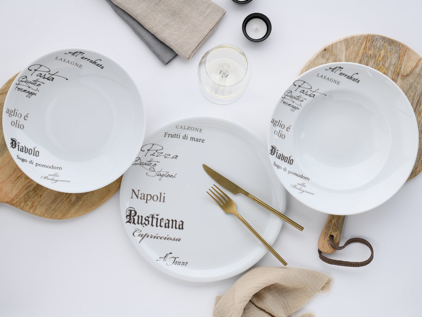 creaTable Pastateller Europa Gustoso, Pastateller 27 cm 4-tlg, (4 St), Teller Set, Vielseitig einsetzbar, Dezente Dekoranlage – Bild 4 von 5