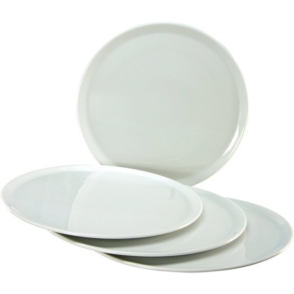 CreaTable Pizzateller Essteller, (4 St), Teller Set für 4 Personen, weiß, Porzellan