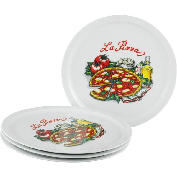 creaTable Pizzateller Milano La Pizza, Teller Set, 4-tlg., (4 St), Vielseitig einsetzbar, Europäische Qualität