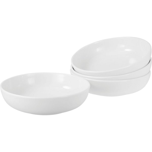 CreaTable Schale Allround Weiss, Poke Bowl 21 cm 4-tlg, Porzellan, (Set, 4-tlg), Daily Use, Zeitlos