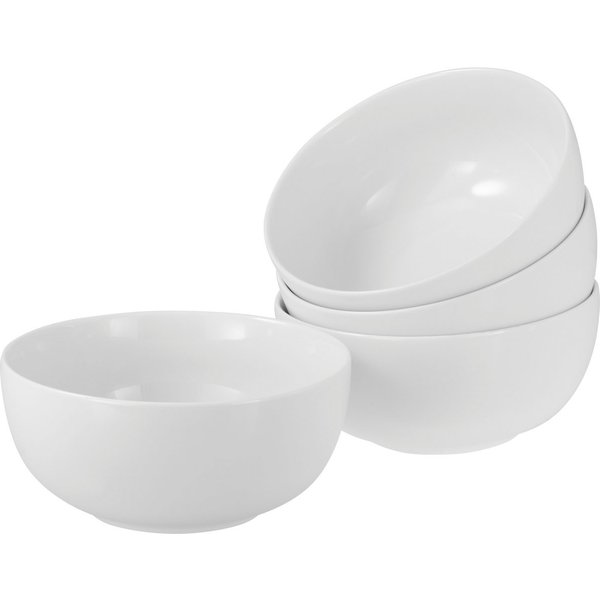 CreaTable Schale Allround Weiss, Buddha Bowl 16 cm 4-tlg, Porzellan, (Set, 4-tlg), Daily Use, Zeitlos