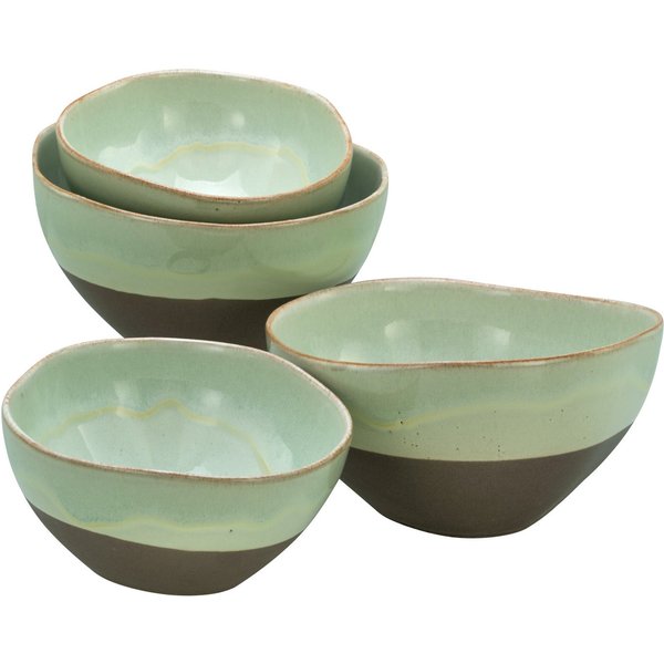 creaTable Schale Basalt Bio Salbei, Steinzeug, (Set, 4-tlg)