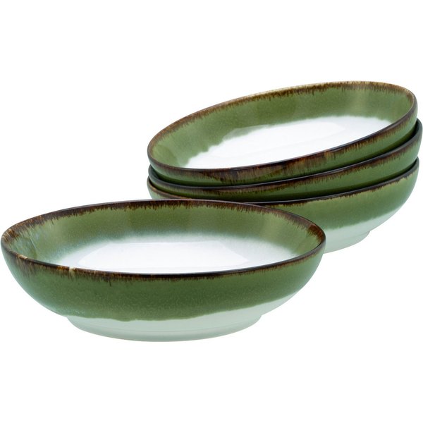 CreaTable Schale Cascade, Poke Bowl 22,5 cm 4-tlg, Steinzeug, (Set, 4-tlg), Rekativglasur, Healthy Food
