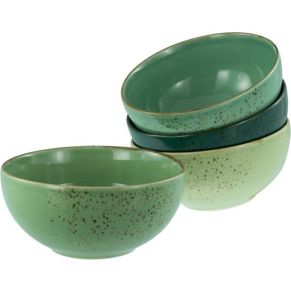 CreaTable Schale Nature Collection, Buddha Bowl 4-tlg, Steinzeug, (Set, 4-tlg), Handwerklicher Look, Vintage, Höhe 8,5 cm