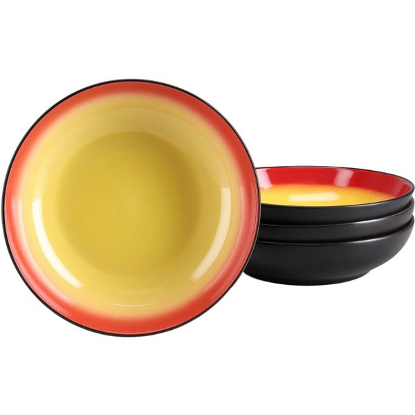 creaTable Schüssel Hot, Poke Bowl, 4-tlg., Steinzeug, (Set, 4-tlg), Moderne Coupeform, außergewöhnliches Design