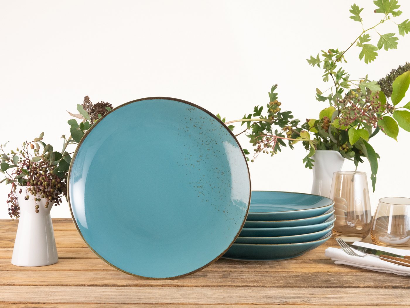 creaTable Speiseteller Essteller NATURE COLLECTION, (6 St), Teller Set für 6 Personen, Ø 27 cm, Steinzeug, flache Teller – Bild 2 von 5