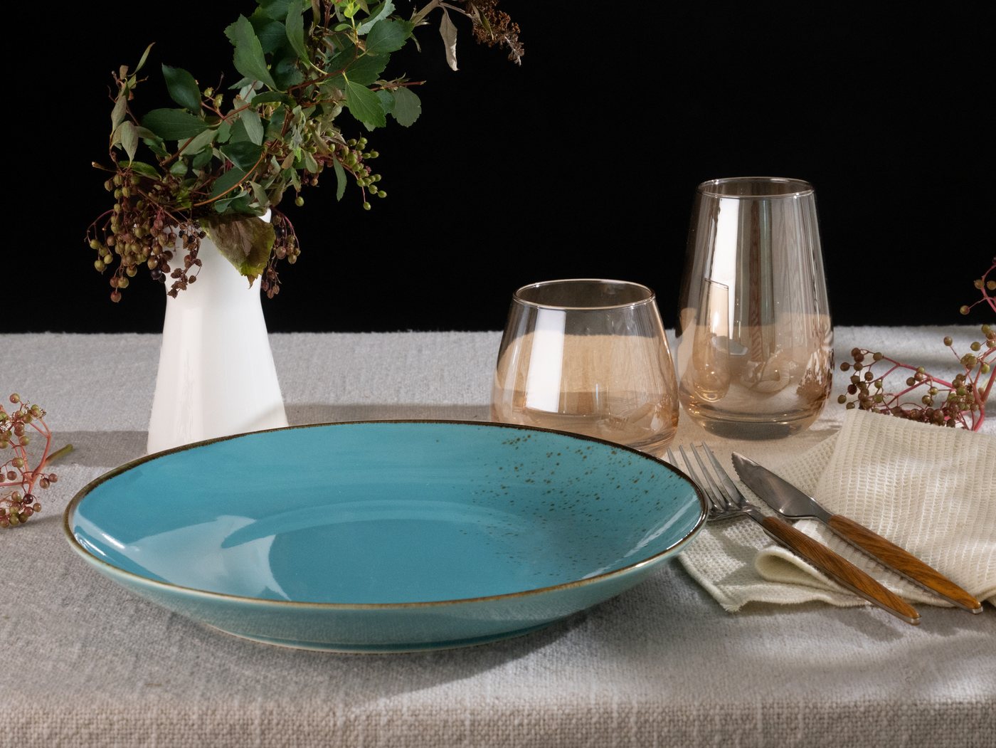 creaTable Speiseteller Essteller NATURE COLLECTION, (6 St), Teller Set für 6 Personen, Ø 27 cm, Steinzeug, flache Teller – Bild 4 von 5