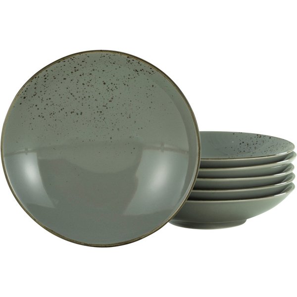 CreaTable Suppenteller Essteller NATURE COLLECTION, (6 St), Teller Set für 6 Personen, Ø 22 cm, Steinzeug, tiefe Teller