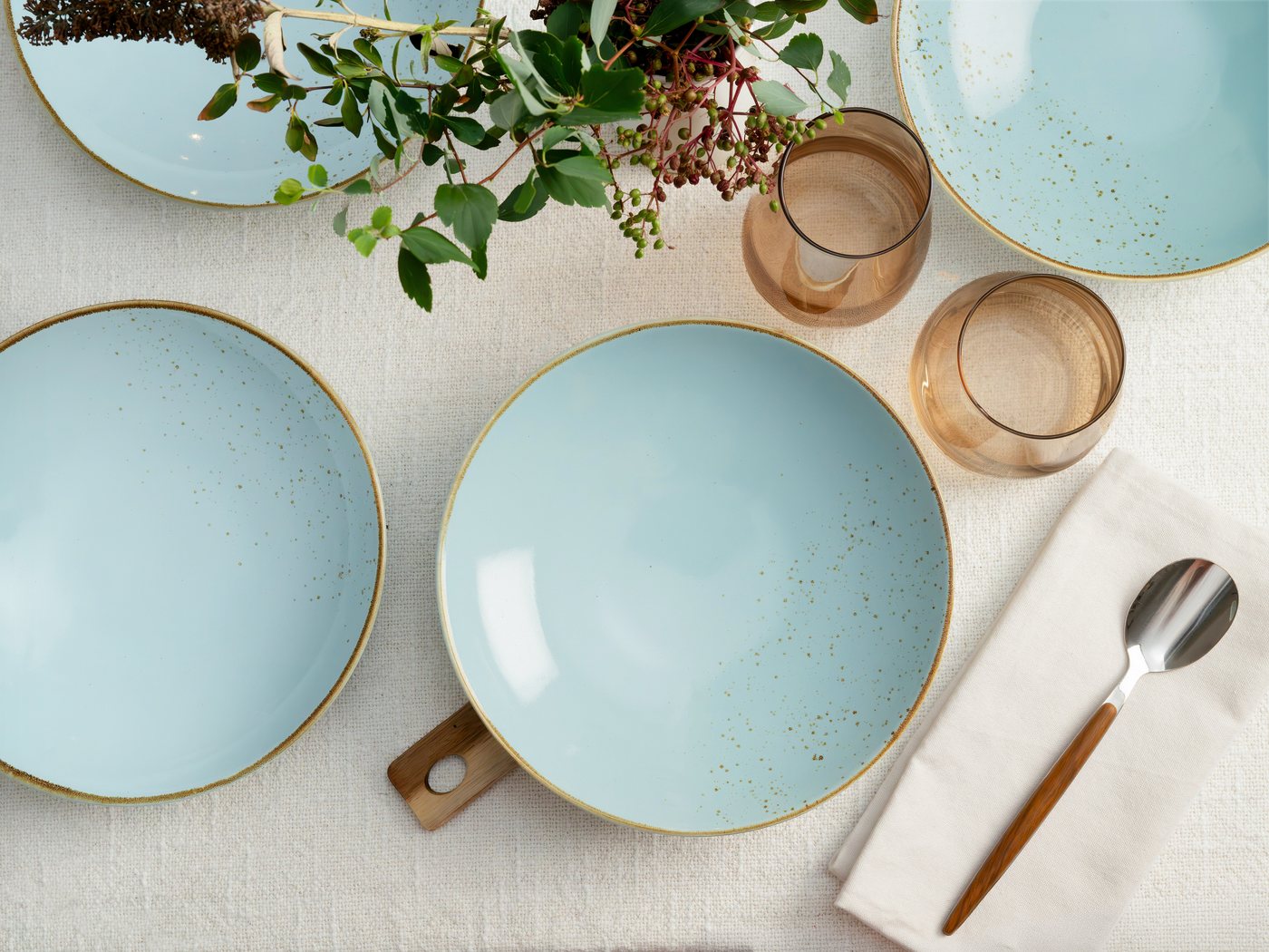 creaTable Suppenteller Essteller NATURE COLLECTION, (6 St), Teller Set für 6 Personen, Ø 22 cm, Steinzeug, tiefe Teller – Bild 5 von 5
