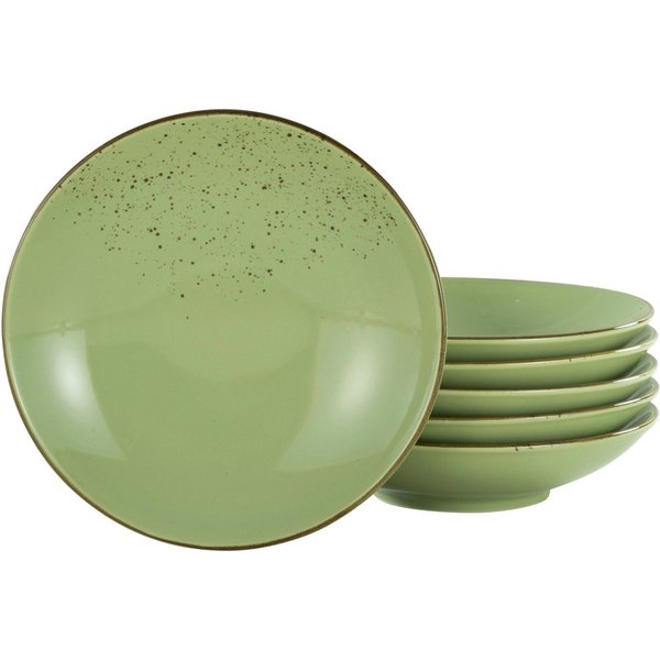 CreaTable Suppenteller Essteller NATURE COLLECTION, (6 St), Teller Set für 6 Personen, Ø 22 cm, Steinzeug, tiefe Teller