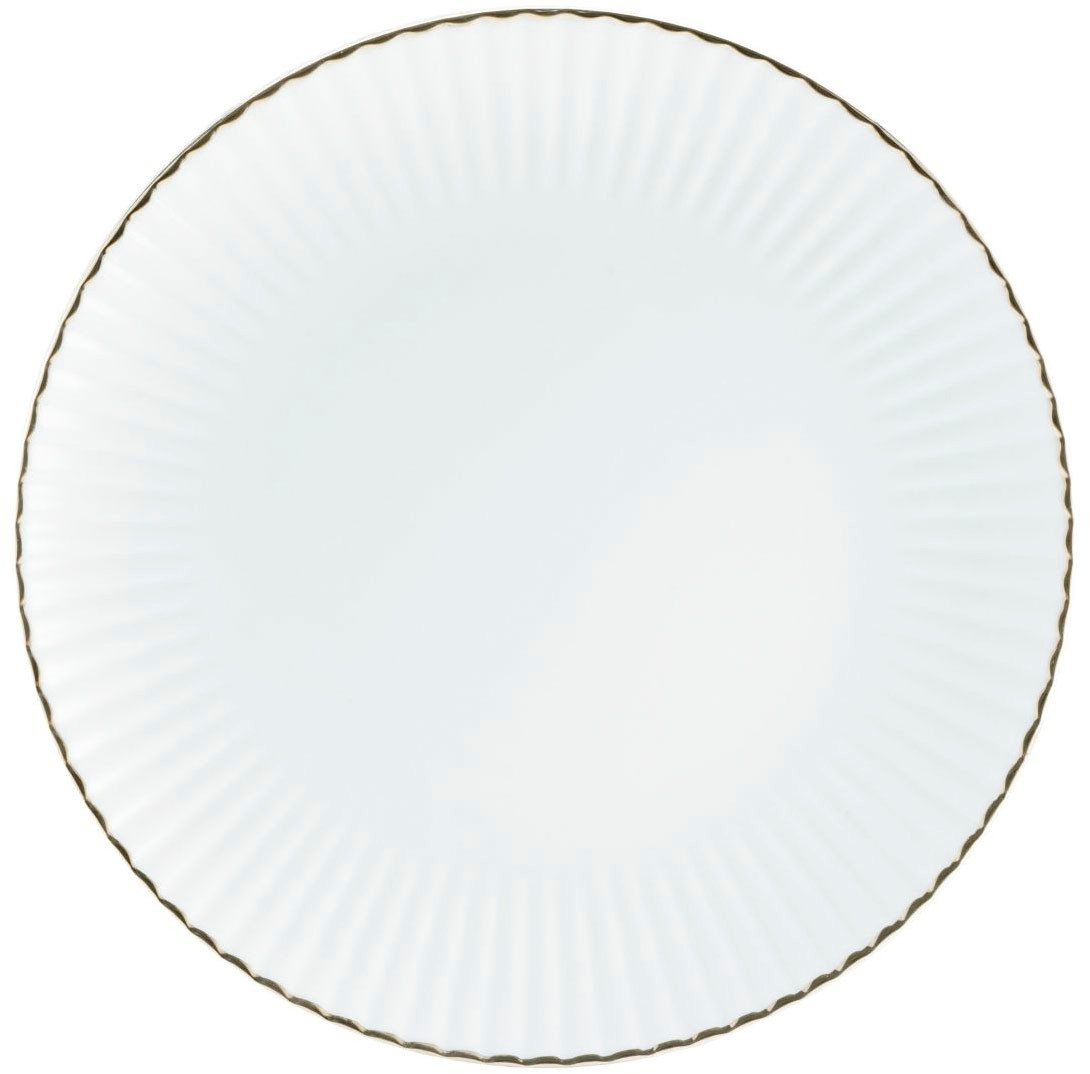 creaTable Tafelservice Allegra Goldband, Service 12-tlg. (12-tlg), 6 Personen, Porzellan, Teller Set, Klassisch, Elegant, Von Hand gemalter Goldrand – Bild 5 von 5