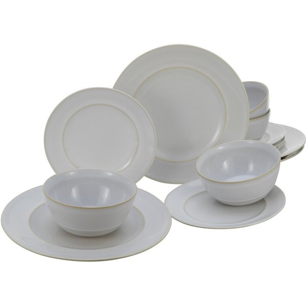 CreaTable Tafelservice Antique Offwhite (12-tlg), 4 Personen, Steinzeug