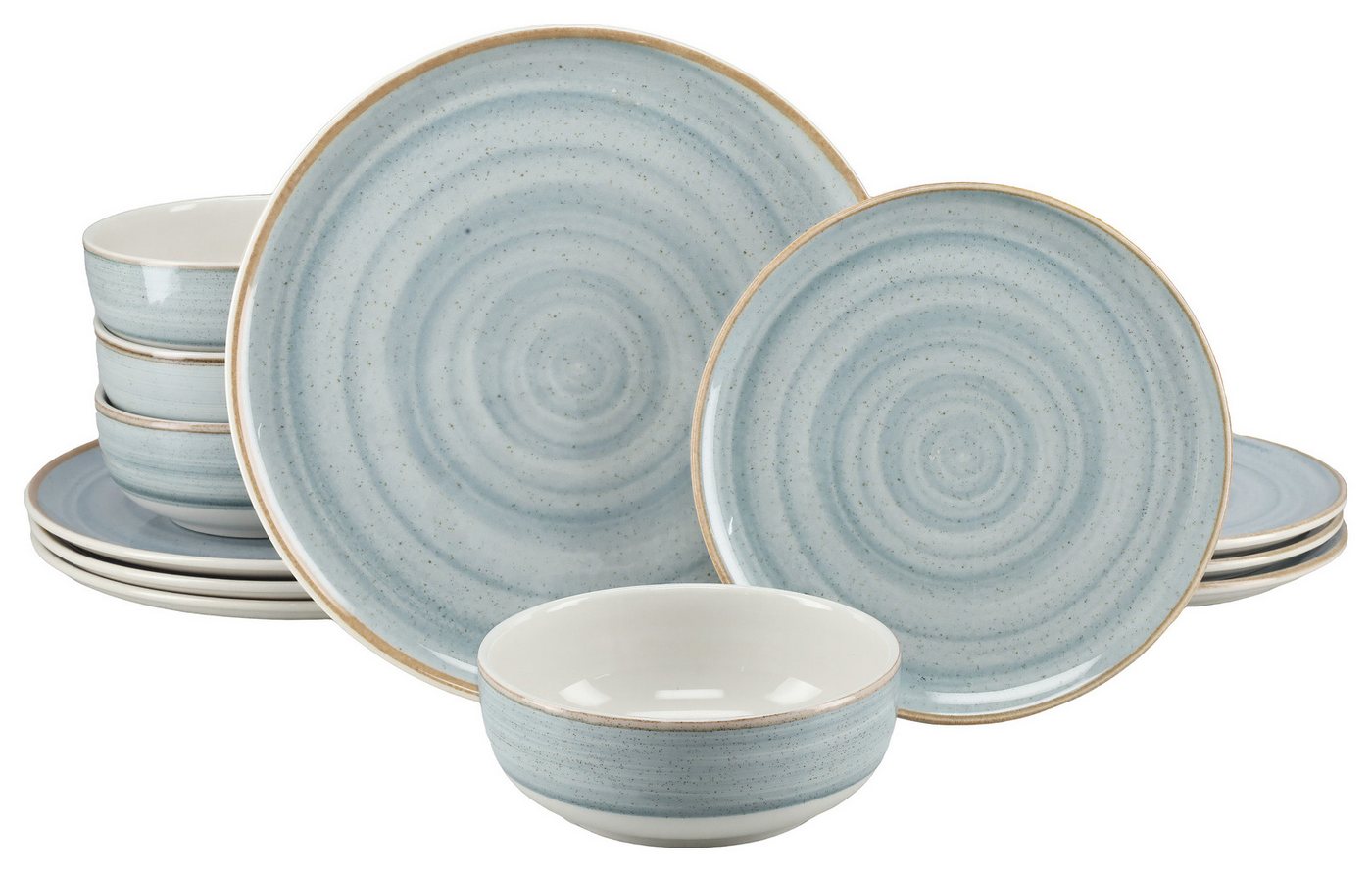 creaTable Tafelservice Caoba Azul (12-tlg), 4 Personen, Steingut – Bild 2 von 5