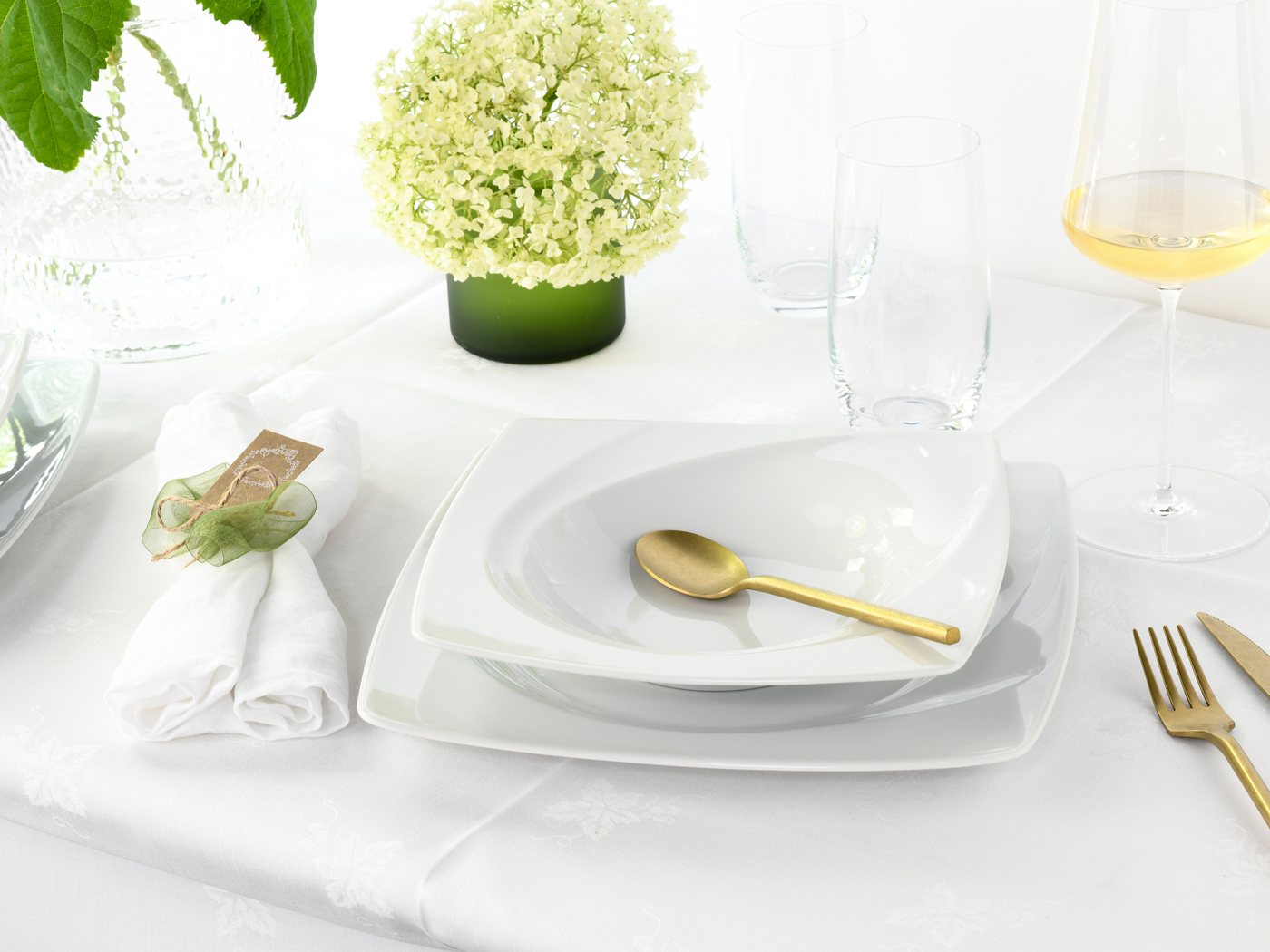 creaTable Tafelservice Celebration Weiss (12-tlg), 6 Personen, Porzellan – Bild 3 von 5