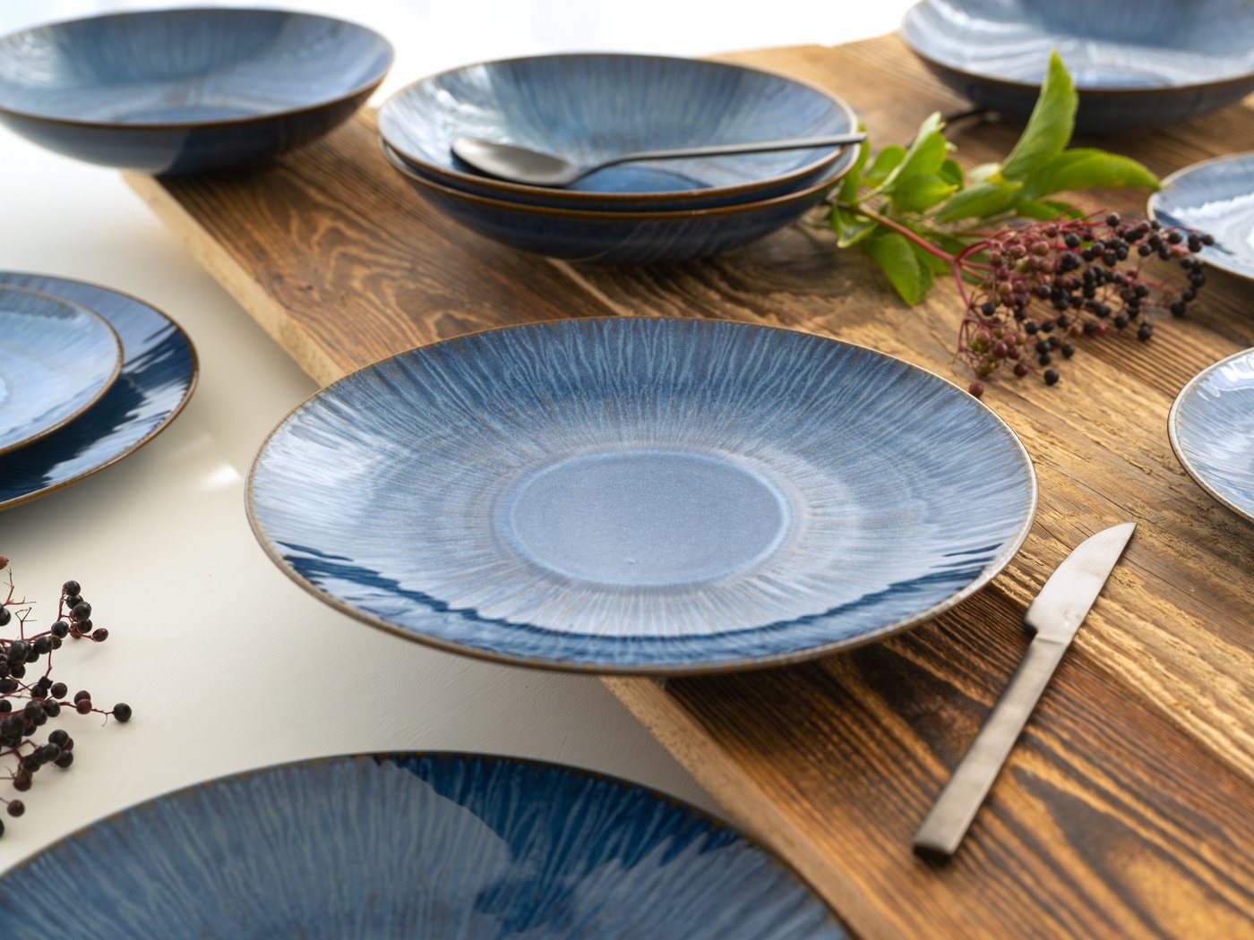 creaTable Tafelservice Sea Breeze Hellblau (18-tlg), 6 Personen, Steinzeug – Bild 4 von 5