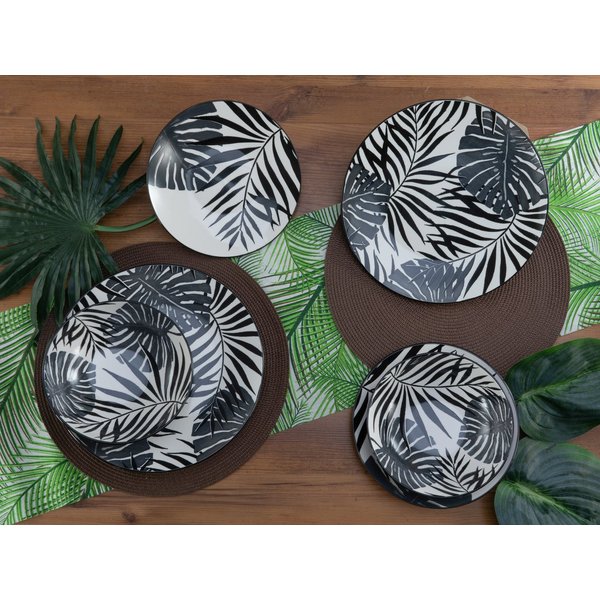 CreaTable Tafelservice Tropicana Black (12-tlg), 4 Personen, Steinzeug