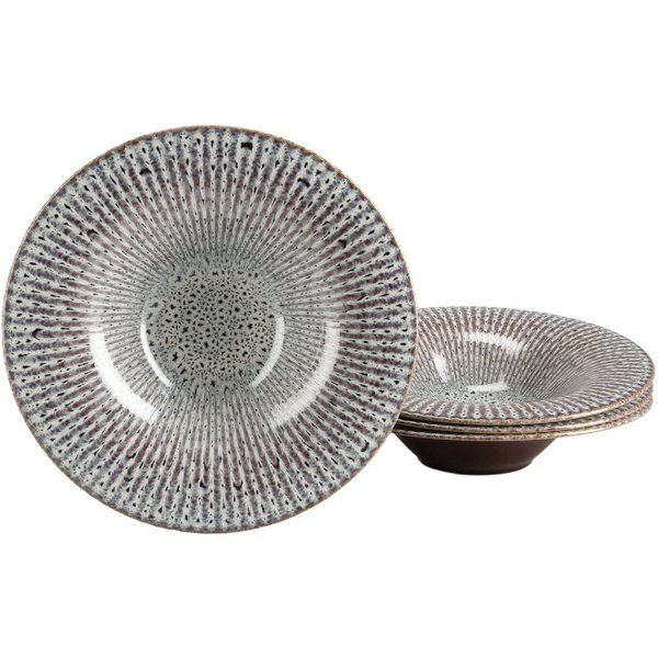 CreaTable Teller Allegra Magic, Gourmetteller, 4-tlg., (4 St), Moderne Coupeform, Reaktivglasur