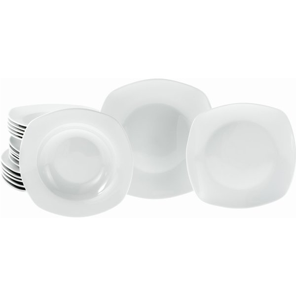 CreaTable Teller-Set Amelie Weiß, Teller Set 18-tlg (18-tlg), 6 Personen, Porzellan, Daily Use, Zeitlos