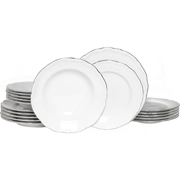 CreaTable Teller-Set Maria Theresia, Teller Set 18-tlg (18-tlg), 6 Personen, Porzellan, Traditionelle Porzellanform