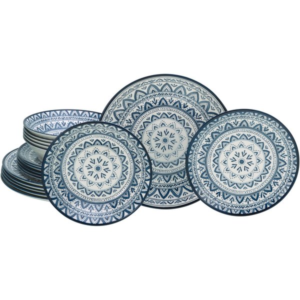 CreaTable Teller-Set Mexico, Teller Set 18-tlg (18-tlg), 6 Personen, Steingut, Traditionelle Motive