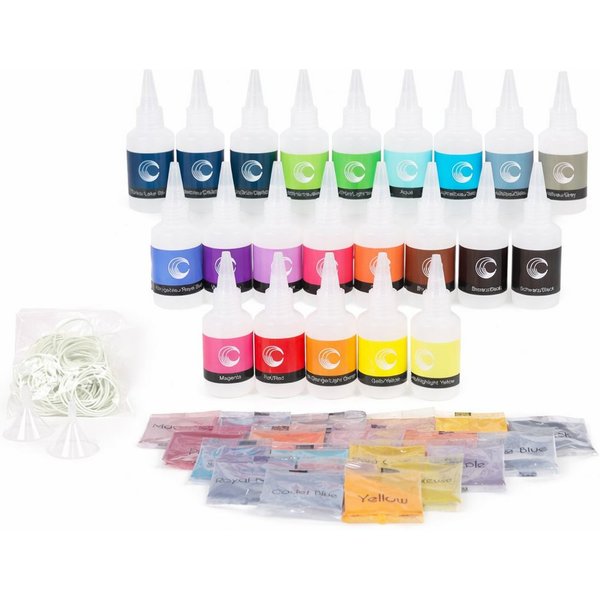 CREATEST Bastelfarbe Batikfarben-Set mit 20 Farben DIY Textilfarbe für Fashion & Spaß, Ideal für T-Shirts, Schals & Taschen aus Baumwolle, Leinen & mehr