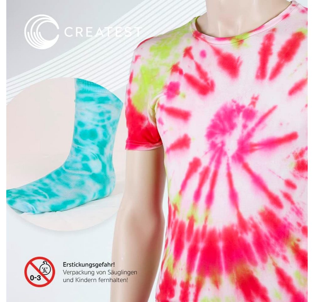 CREATEST Bastelfarbe Batikfarben-Set mit 20 Farben DIY Textilfarbe für Fashion & Spaß, Ideal für T-Shirts, Schals & Taschen aus Baumwolle, Leinen & mehr – Bild 5 von 5