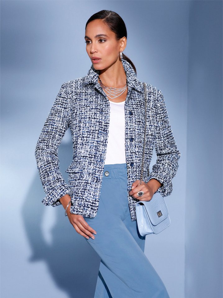 creation L Blusenblazer Bouclé-Blazer Langarm – Bild 3 von 4