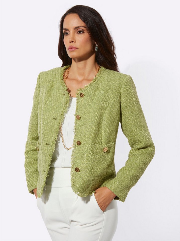 creation L Blusenblazer Bouclé-Blazer Langarm – Bild 3 von 5