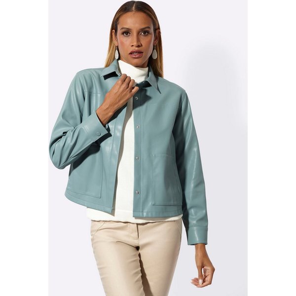 creation L Blusenblazer Lederimitat-Blazer Langarm