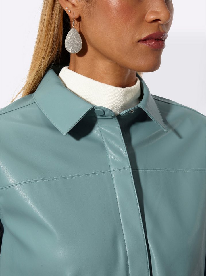 creation L Blusenblazer Lederimitat-Blazer Langarm – Bild 4 von 5
