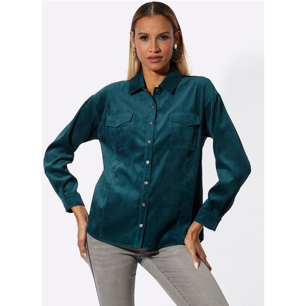 creation L Klassische Bluse Cord-Bluse Langarm