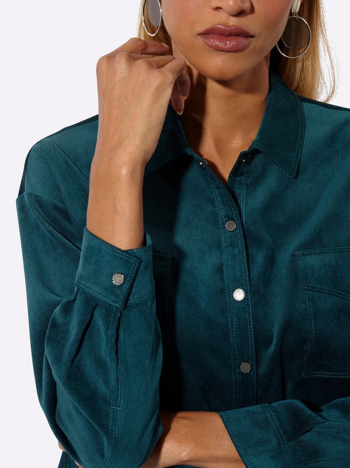 creation L Klassische Bluse Cord-Bluse Langarm – Bild 4 von 5
