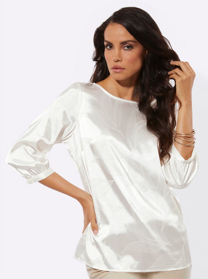 creation L Klassische Bluse Jacquard-Bluse 3/4-Arm – Bild 5 von 5