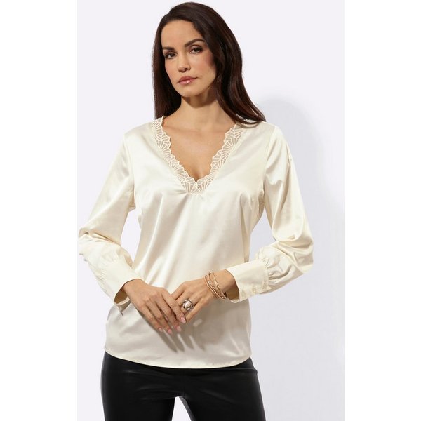 creation L Klassische Bluse Satin-Bluse Langarm