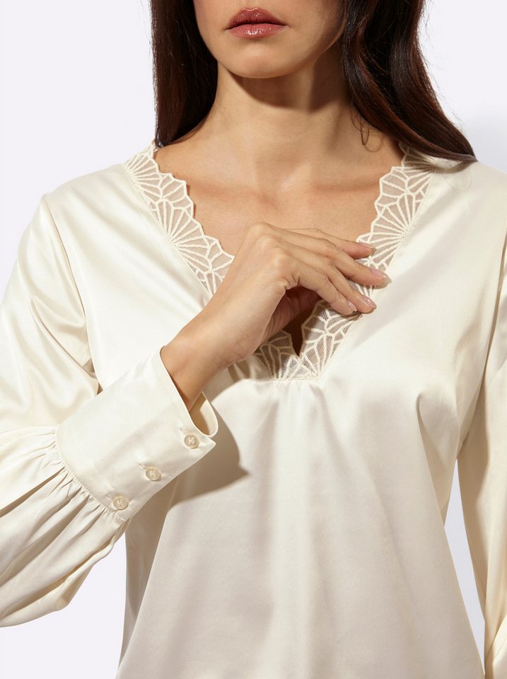 creation L Klassische Bluse Satin-Bluse Langarm – Bild 5 von 5