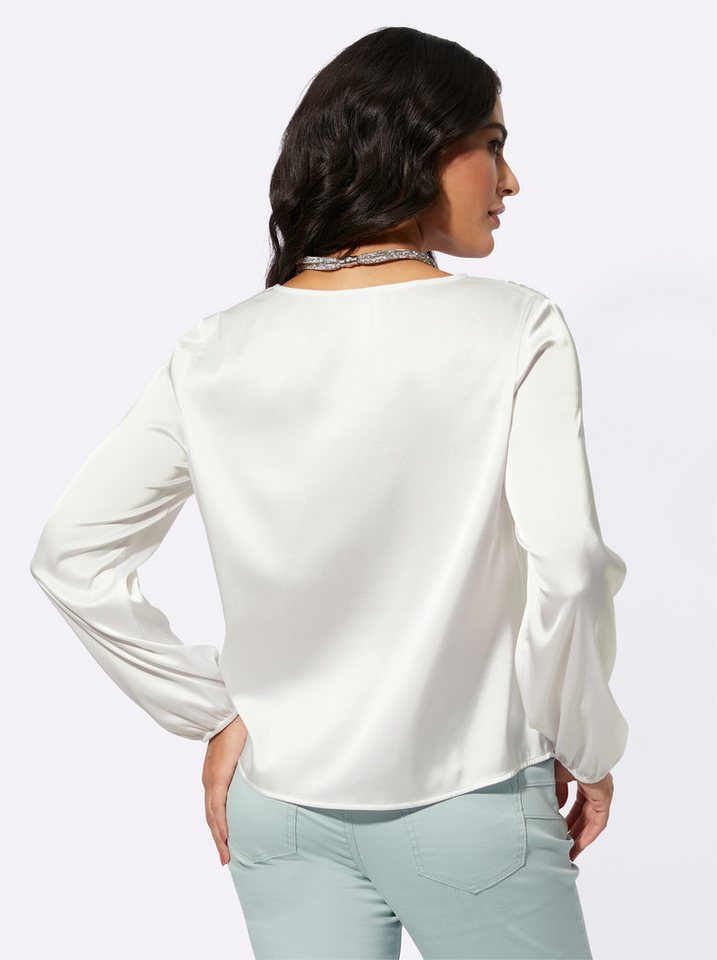 creation L Klassische Bluse Satin-Bluse Langarm – Bild 2 von 3